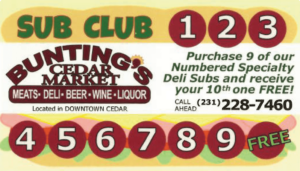 Bunting's shop sub club